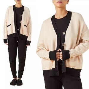 Monrow Colorblocked V-Neck Cardigan